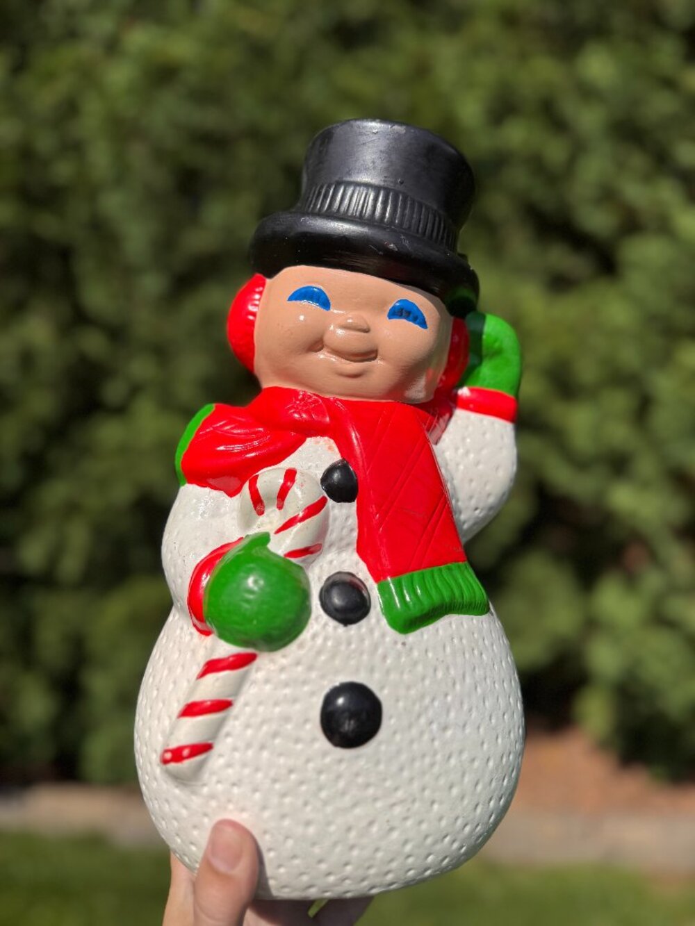 Vintage Blow Mold Snowman | Plastic Christmas Decoration